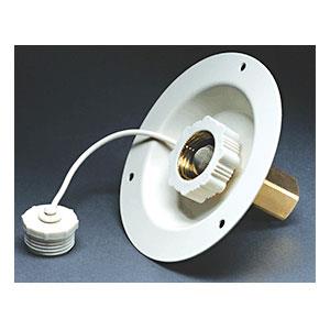 Aqua Pro 27882 Colonial White Metal Recessed Mounting Flange with 1/2" Female Pipe Thread - Young Farts RV Parts