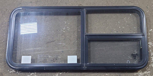 Black Radius Emergency Opening Window : 47 1/2" W x 21 1/2" H x 1" D - Young Farts RV Parts