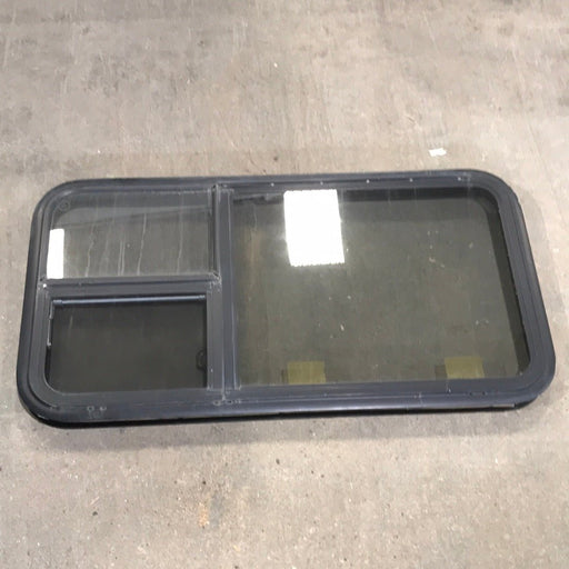 Used Black Radius Emergency Opening Window : 41 1/2" W X 21 1/4" H X 2" D - Young Farts RV Parts