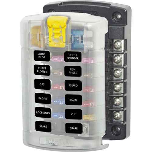 Buy Blue Sea Systems 5029 5029 ST Blade Fuse Block w/Cover - 12 Circuit
