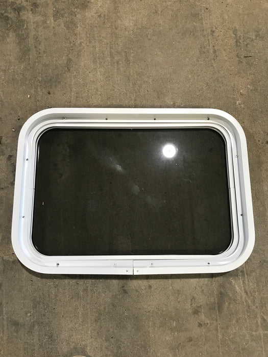 Used White Radius Non Opening Window : 24" W x 16 1/2" H x 2" D