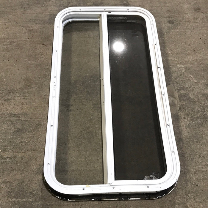 Used White Radius Opening Window : 35 1/2 X 17 1/2 X 2" D