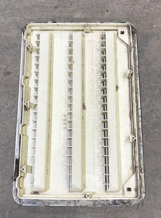 Used DOMETIC 3102277.021 - Yellowed Air Intake Side Refrigerator Vent- HAS FRAME