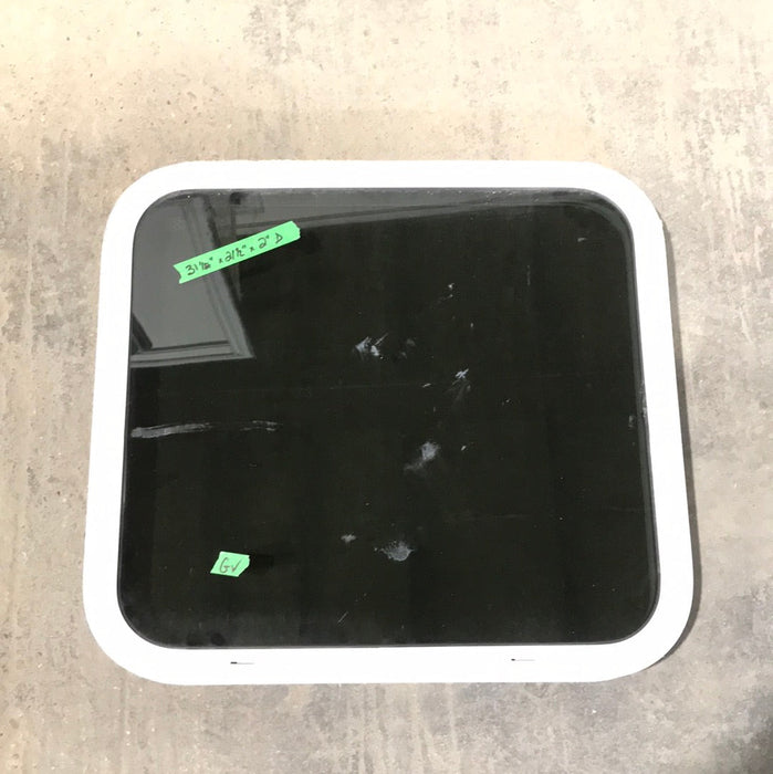 Used White Radius Non Opening Window : 31 1/2" W x 21 1/2" H x 2" D