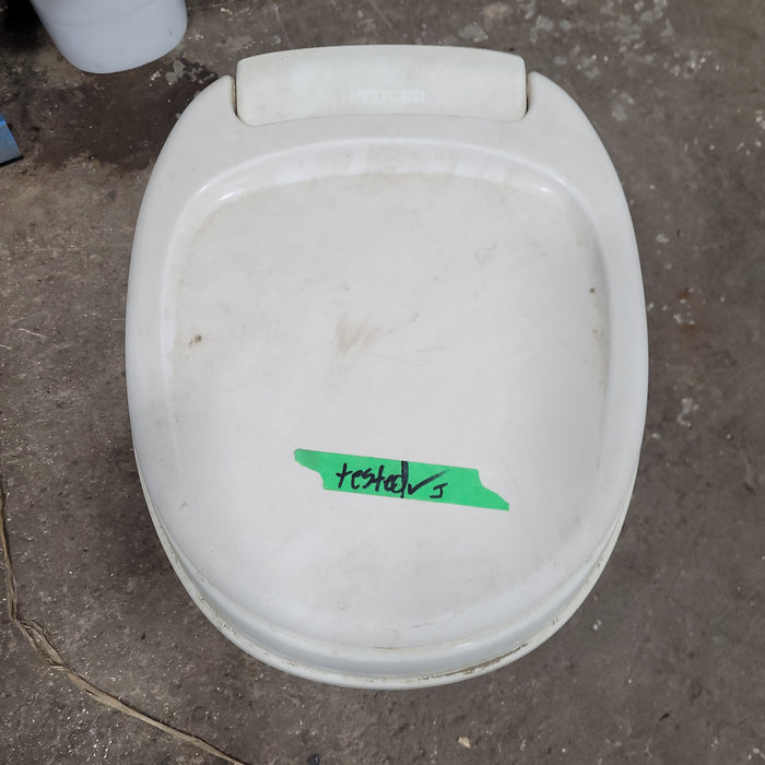 Used Toilet Complete Thetford Aqua-Magic V Toilet High Profile Plastic with Full Bowl Flush 31672 - Young Farts RV Parts