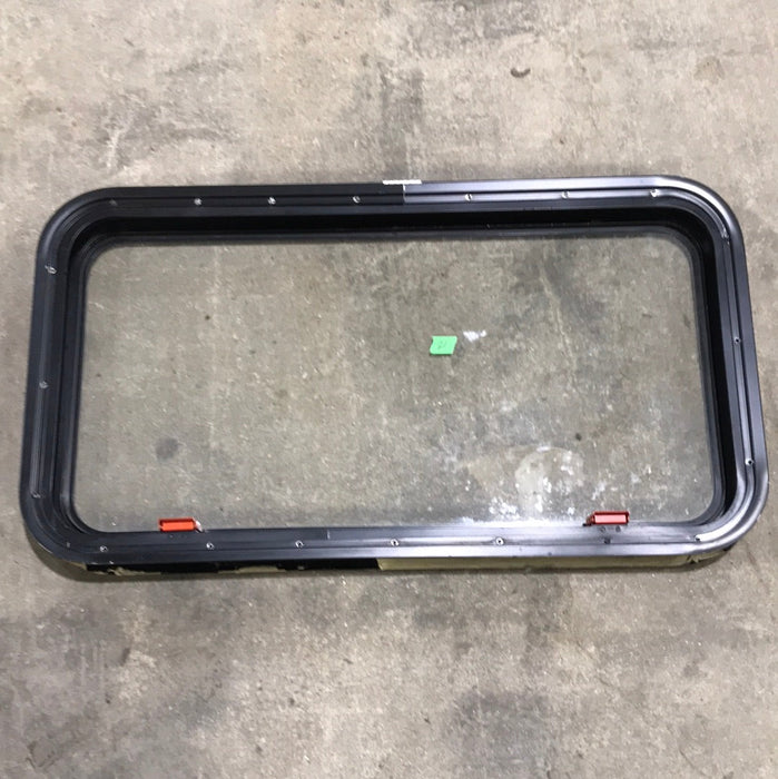 Used Black Radius Emergency Opening Window : 35 1/2" W X 18 1/2" H X 2" D