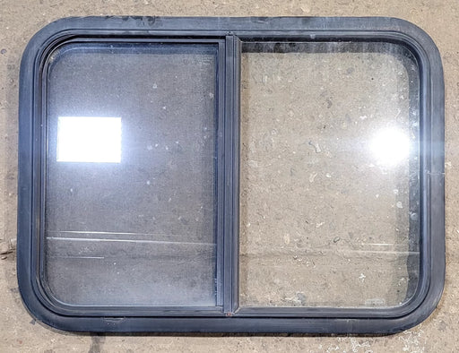 Used Black Radius Opening Window : 29 1/4" W x 21 1/4" H x 1 1/4" D - Young Farts RV Parts