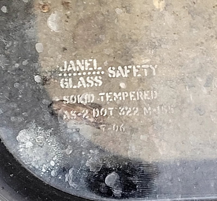 Used Black Radius Emergency Opening Window : 29 1/2" W x 21 1/2" H x 1 1/8" D - Young Farts RV Parts