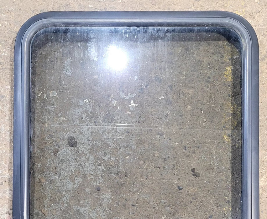Used Black Radius Opening Window : 34 1/2" W x 23 1/2" H x 1 7/8" D - Young Farts RV Parts