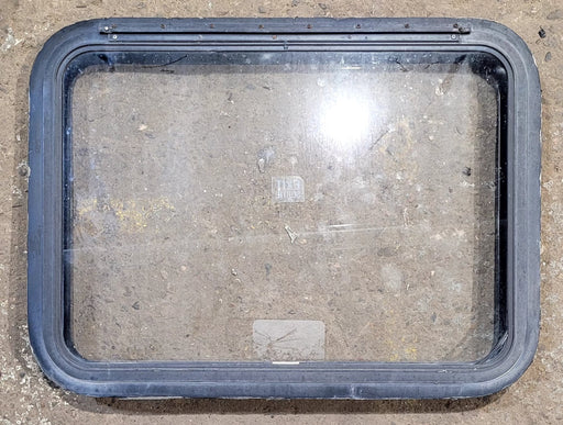 Used Black Radius Emergency Opening Window : 29 1/2" W x 21 1/2" H x 1 5/8" D - Young Farts RV Parts