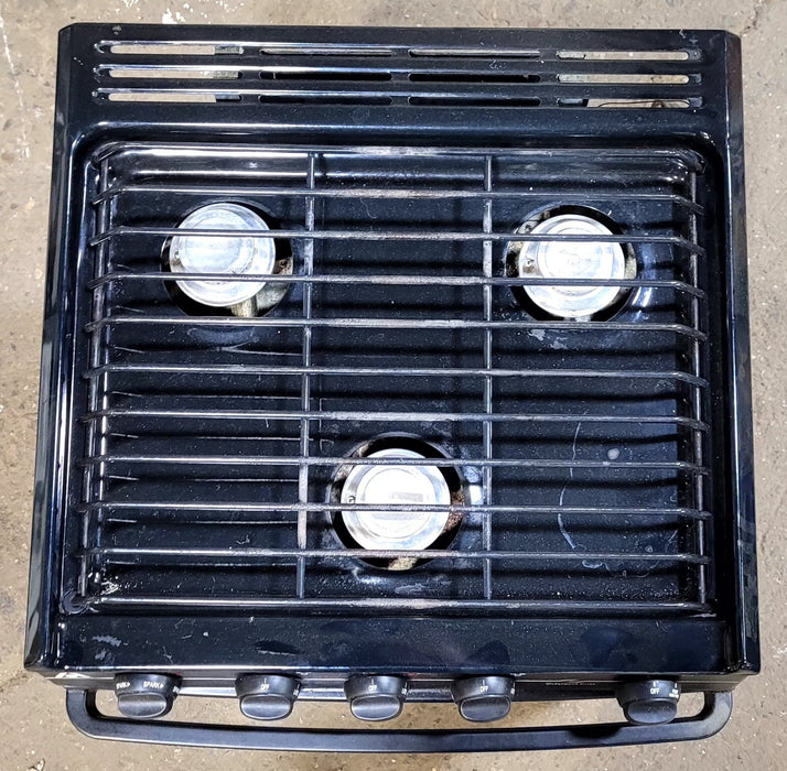 Used Atwood / Wedgewood range stove 3-burner R-V2133BBP - Young Farts RV Parts