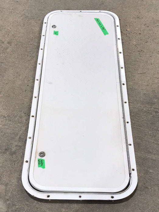 Used Radius Cornered Cargo Door 40" W x 13 1/2" H X 5/8" D - Young Farts RV Parts