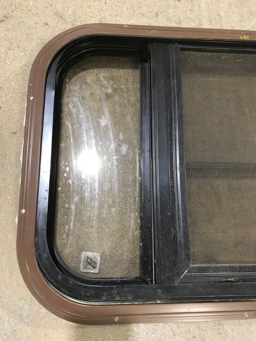 Used Black Radius Opening Window : 24 3/4" W x 15 3/4" H x 1 1/2" D