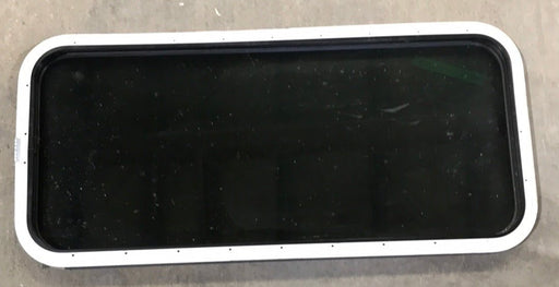 Used Black Radius Non-Opening Window : 39 1/2 X 17 1/2 X 1 1/2" D - Young Farts RV Parts