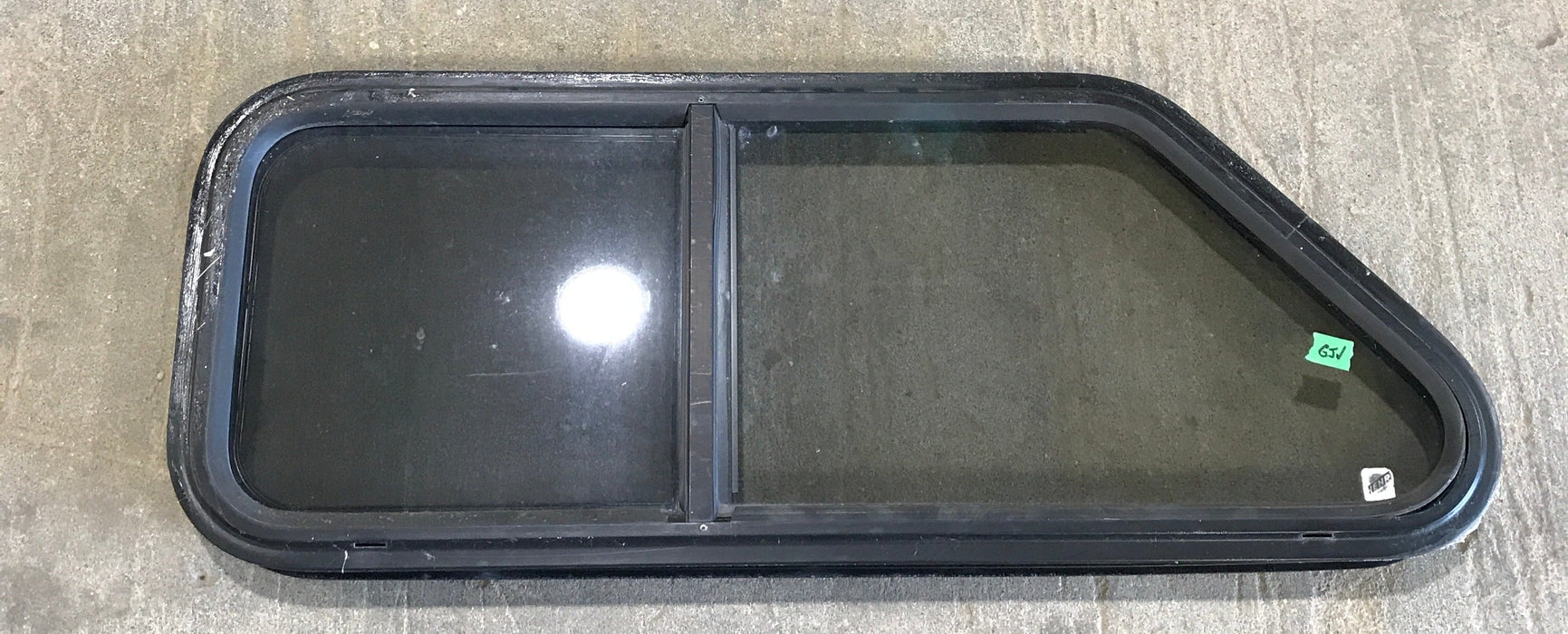 Used Slanted Black Radius Opening Window : 36 3/4" W x 13 1/2" H x 2" D