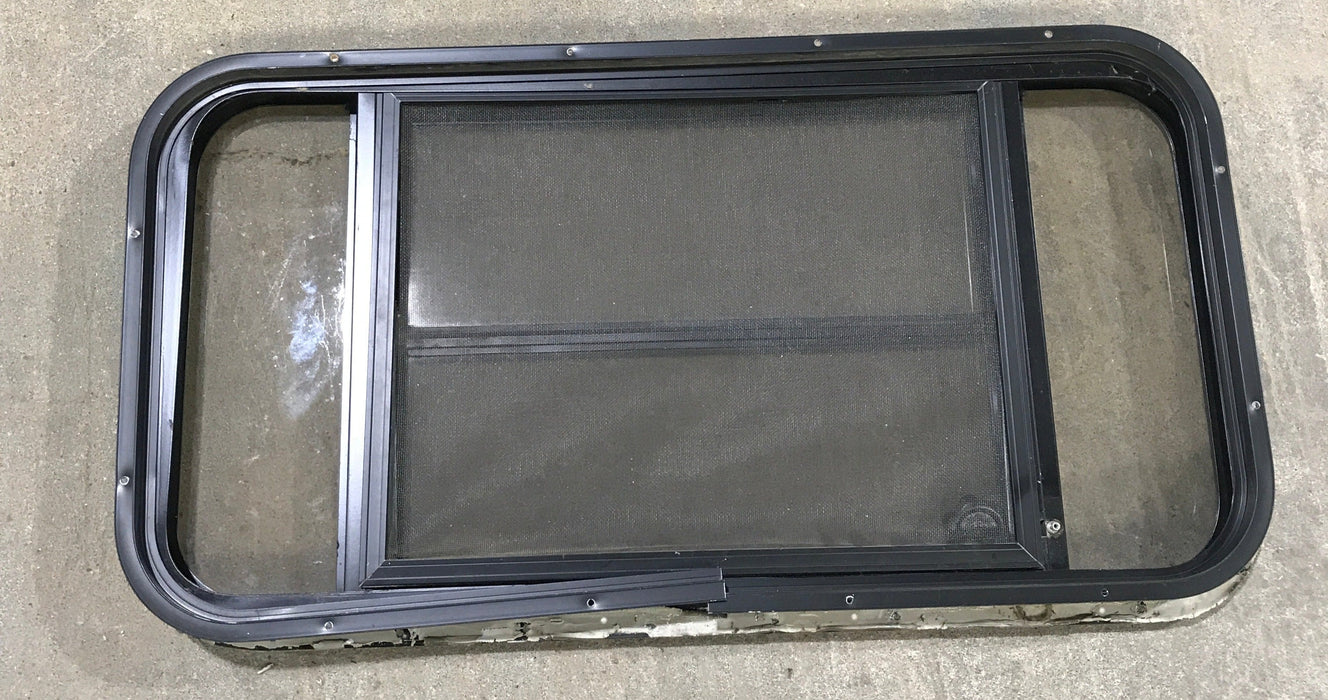 Used Black Radius Opening Window : 37" W x 19 1/4" H x 1 1/4"