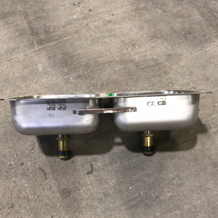 Used Double Kitchen Sink 25 3/8” W X 15 1/8” L
