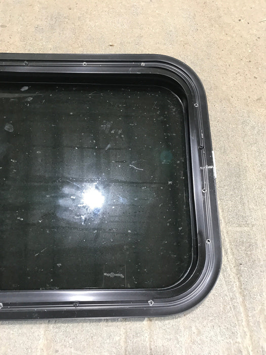 Used Black Radius Non Opening Window : 21 1/2" W x 17 1/2" H x 1 7/8"