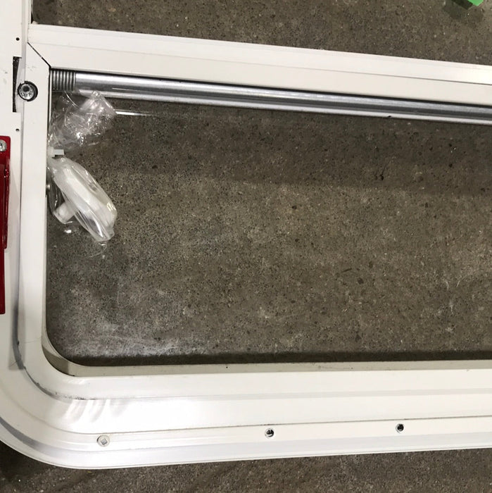 Used Slanted White Radius Emergency Opening Window : 47 1/4 " W x 21 1/2" H