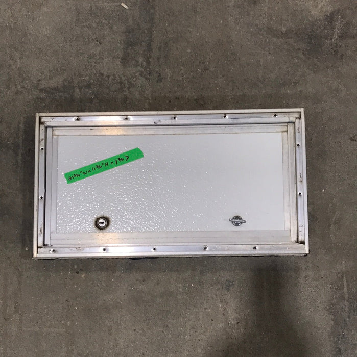 Used Square Cornered Cargo Door 19 5/8" W x 9 3/4" H x 1"D - Young Farts RV Parts