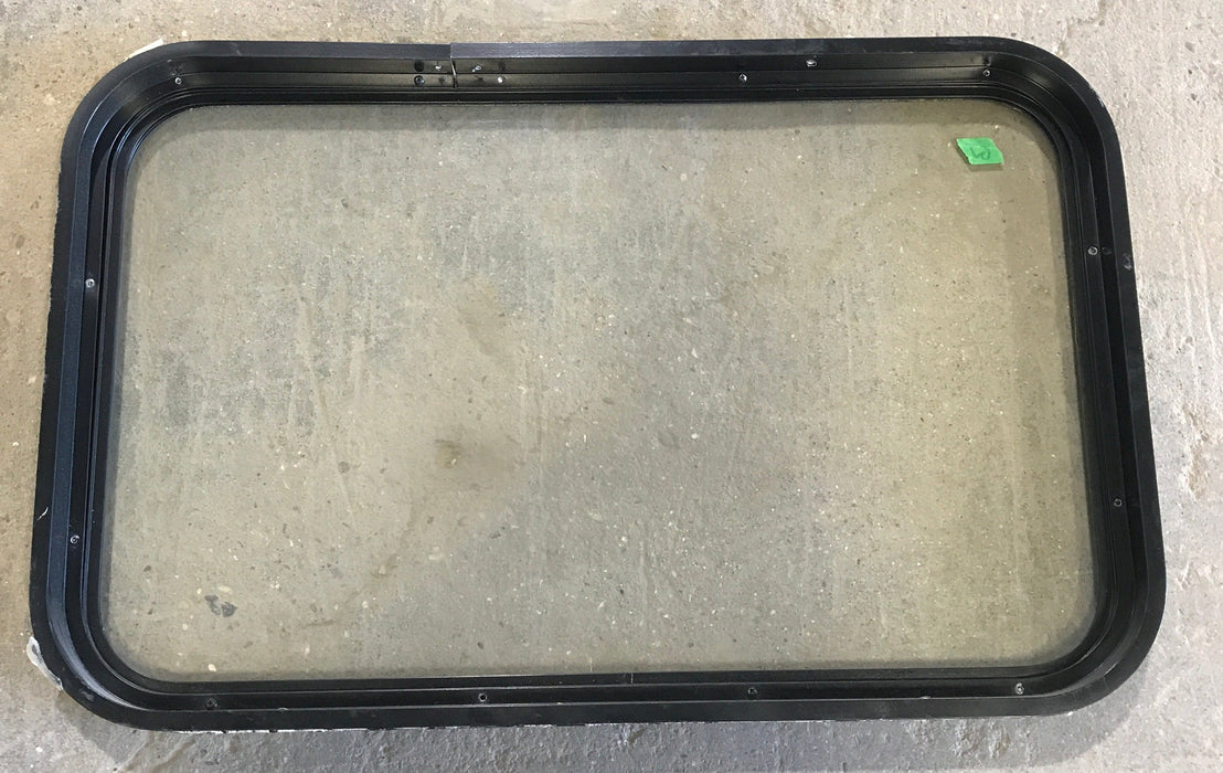 Used Black Radius Non-Opening Window : 32" W X 19 1/2" H X 2" D