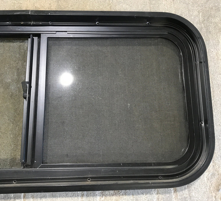 Used Slanted Black Radius Opening Window : 36 3/4" W x 13 1/2" H x 2" D