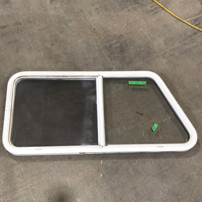 Used Slanted White Radius Opening Window : 47" W x 21 1/2" H x 1 1/2" D