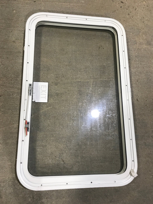 Used White Radius Emergency Opening Window : 35 1/2" x 21 1/2 x 1 1/2" D