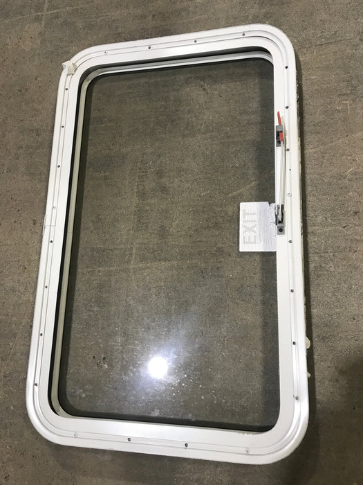 Used White Radius Emergency Opening Window : 35 1/2" x 21 1/2 x 1 1/2" D