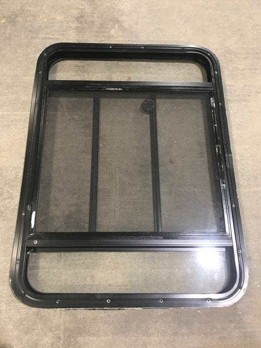 Used Black Radius Opening Window : 35 1/2" W X 25 3/4" H X 2" D