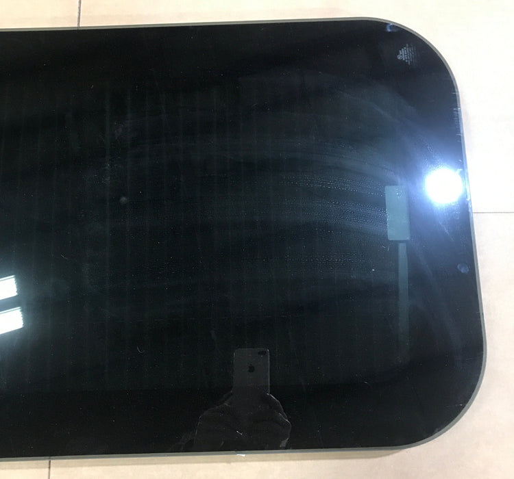 Used Black Radius Frameless Non-Opening Window : 34 1/2" X 17 1/4" X 1 1/2" D - Young Farts RV Parts