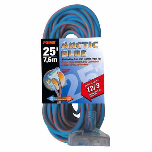  Buy Prime Products LT630825 Extension Cord 25Ft 12/3 Artic Blue -