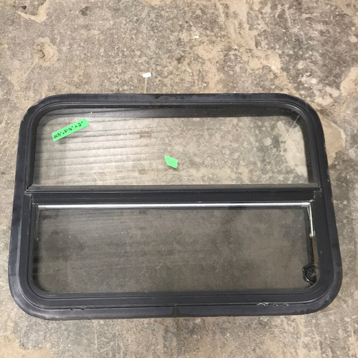 Used Black Radius Opening Window : 20 1/2" W X 21 1/4" H X 2" D