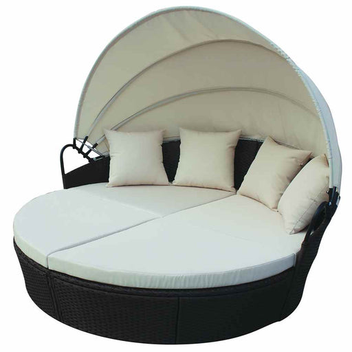 Buy Willion HL-JSWDB01BR Day Bed With Roof Brown/Beige - Patio Chairs