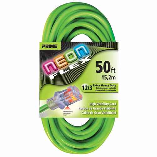 Buy Prime Products NS512830 Extension Cord 50Ft 12/3 Neon Green -