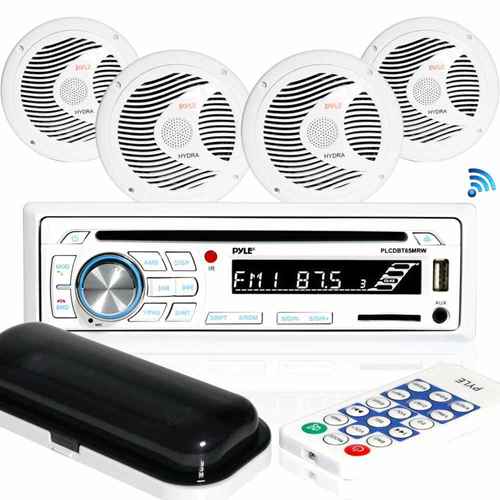 Buy Pyle PLCDBT85MRW (4) Marine Radio+Speakers 6.5" - Marine Audio Video