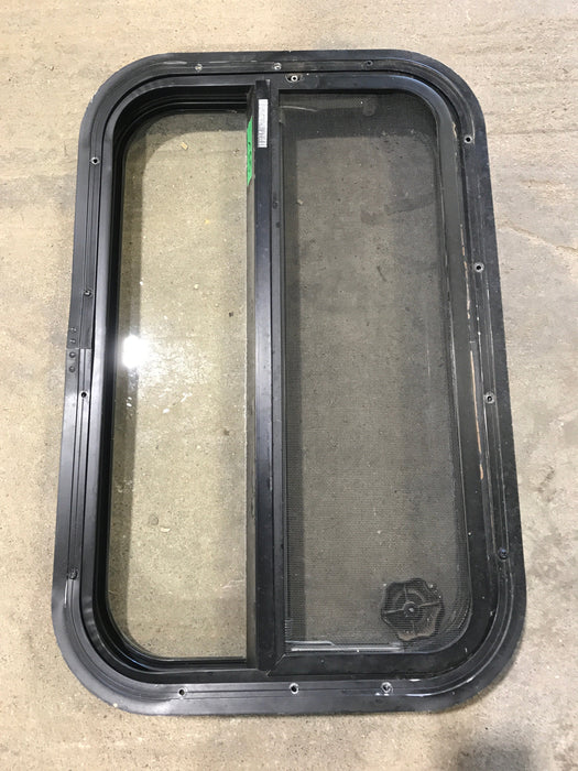 Used Black Radius Opening Window : 23 1/2" W x 14 3/4" H x 2"
