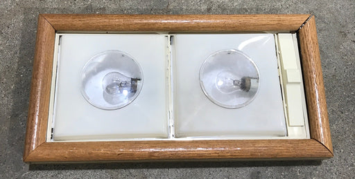 USED Retro RV Interior Light Fixture - DOUBLE - Young Farts RV Parts