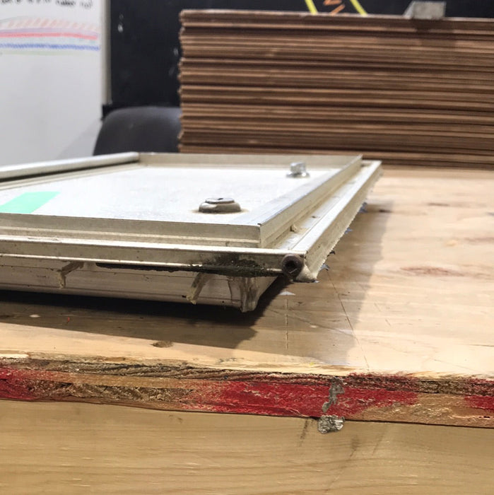 Used Square Cornered Cargo Door 19 5/8" W x 9 3/4" H x 1"D - Young Farts RV Parts