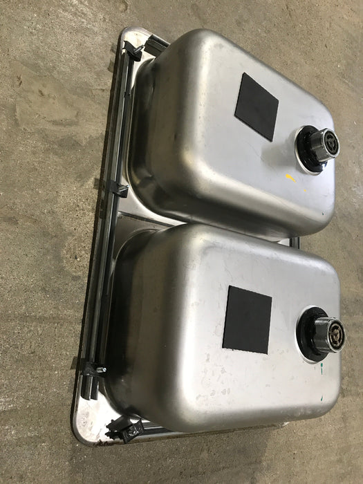 Used Double Kitchen Sink 24” W X 17” L