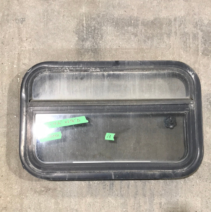 USED Black Radius Opening Window : 23" W X 14 1/4" H X 1 3/4" D