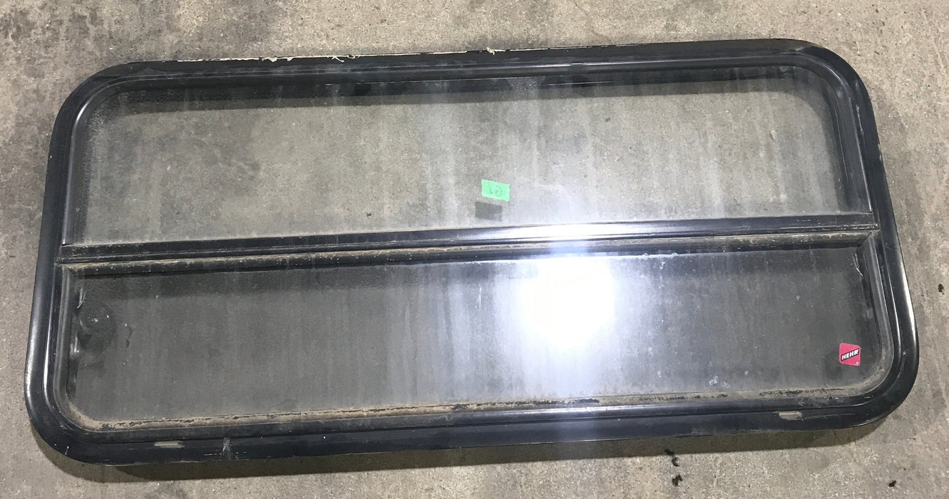 Used Black Radius Opening Window : 41 1/2" W x 19 1/2" H x 2" D - Young Farts RV Parts