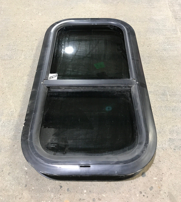 Black Radius Opening Window : 21 1/4" W X 11 1/4" H X 1 3/4" D