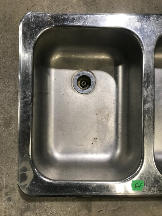 Used Double Kitchen Sink 24” W X 17” L