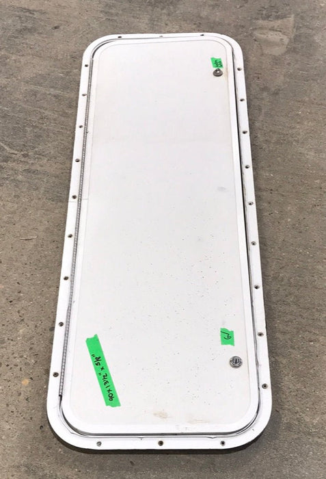 Used Radius Cornered Cargo Door 40" W x 13 1/2" H X 5/8" D - Young Farts RV Parts