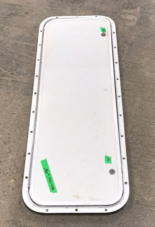 Used Radius Cornered Cargo Door 40" W x 13 1/2" H X 5/8" D - Young Farts RV Parts