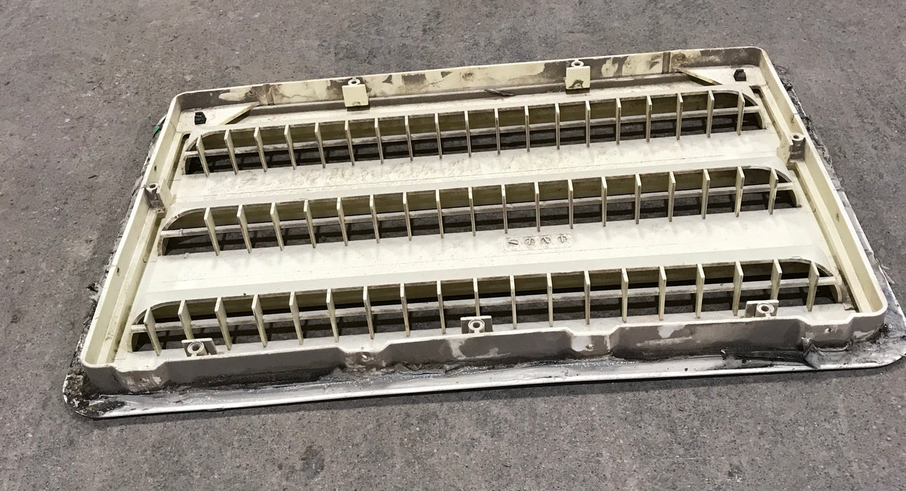 Used DOMETIC 3102277.021 - Yellowed Air Intake Side Refrigerator Vent- HAS FRAME