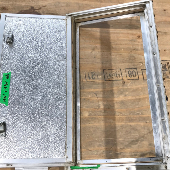 Used Square Cornered Cargo Door 19 5/8" W x 9 3/4" H x 1"D - Young Farts RV Parts