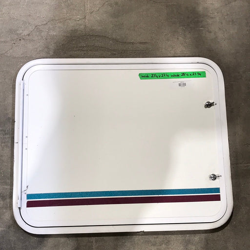 Used Radius Cornered Cargo Door 27 1/4" x 22 1/4" X 1" D - Young Farts RV Parts