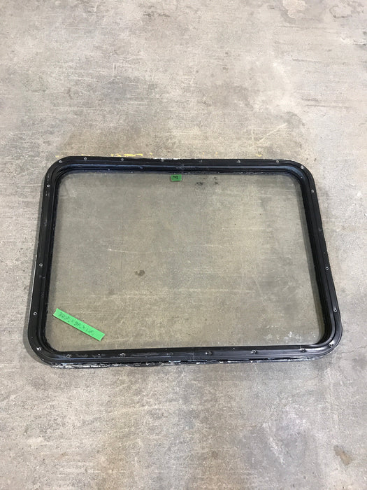 Used Black Radius Non Opening Window : 35 1/2" W x 26" H x 1 1/2" D